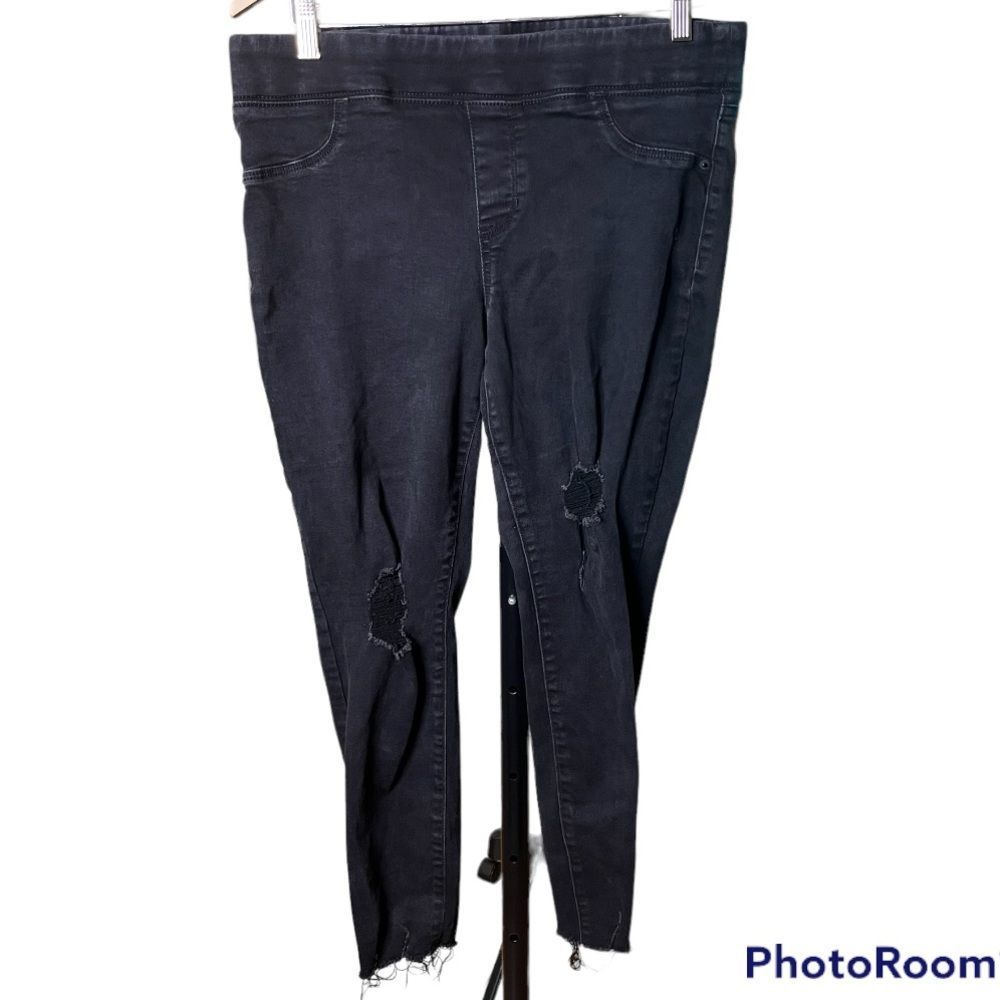 Old Navy Women's Size 14 Rockstar Super Skinny Jeggings Jeans Black Mid Rise